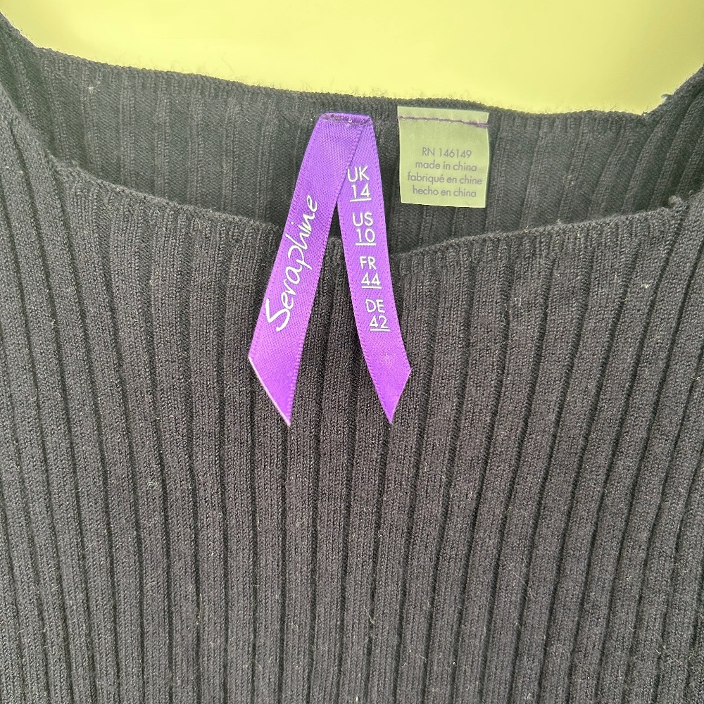 Seraphine Nursing Dress -Ribbed - Navy Blue - Size 10